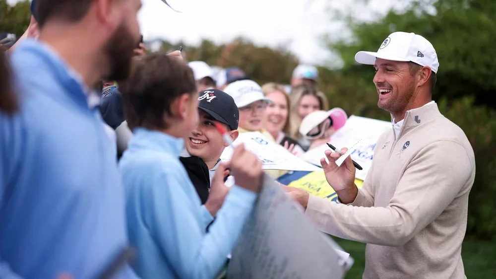 bryson dechambeau signs autographs ahead of the 2026 pga championship